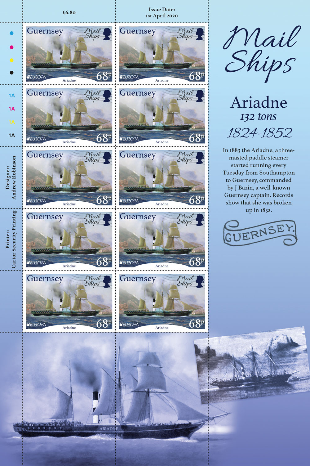 Sheet of 10 (Europa 68p)